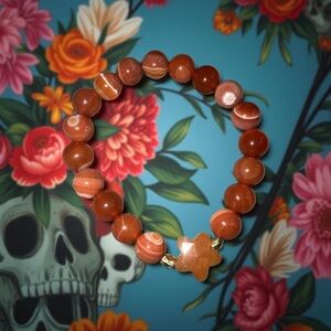 🆕 10mm Beautiful Red Banded Agate ❤️